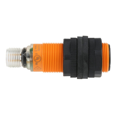 ifm electronic Ultrasonic Barrel-Style Proximity Sensor, M18 x 1, 40 → 300 mm Detection, PNP Output, 10 →