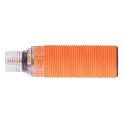 ifm electronic Ultrasonic Barrel-Style Proximity Sensor, M18 x 1, 80 → 1200 mm Detection, PNP Output, 10