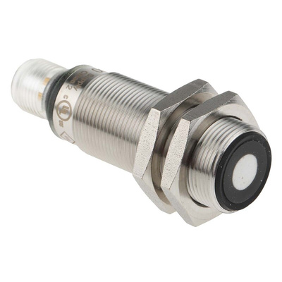 ifm electronic Ultrasonic Barrel-Style Proximity Sensor, M18 x 1, 40 → 300 mm Detection, PNP Output, 10 →