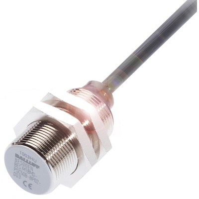 BALLUFF Inductive Barrel-Style Proximity Sensor, M18 x 1, 5 mm Detection, PNP Output, 10 → 30 V dc, IP67