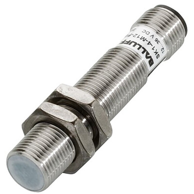 BALLUFF Capacitive Barrel-Style Proximity Sensor, M12 x 1, 4 mm Detection, PNP Output, 12 → 35 V dc, IP65