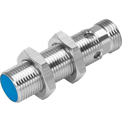 Festo SIEH Series Inductive Barrel-Style Proximity Sensor, M12 x 1, 4 mm Detection, PNP Output, 10 → 30 V dc,