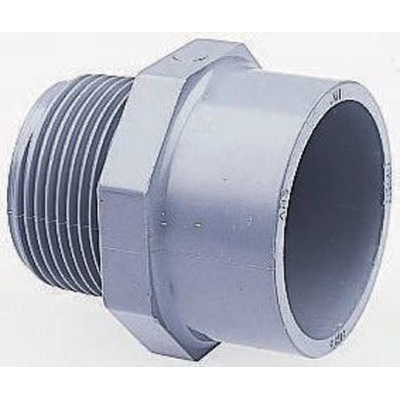 Georg Fischer Straight ABS Adapter, 1-1/4 in R Male x 1-1/4 in Cement Female