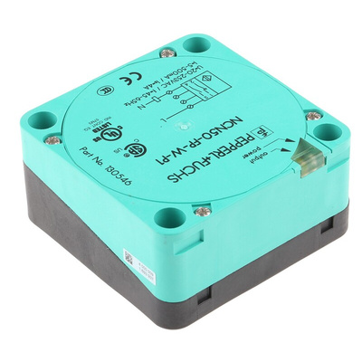 Pepperl + Fuchs Inductive Block-Style Proximity Sensor, 50 mm Detection, 20 → 253 V ac, IP68