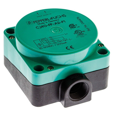 Pepperl + Fuchs Capacitive Block-Style Proximity Sensor, 40 mm Detection, PNP Output, 10 → 60 V dc, IP65