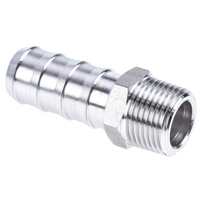 Legris Stainless Steel Hexagon Straight Tailpiece Adapter 3/8in R(T) Male Male