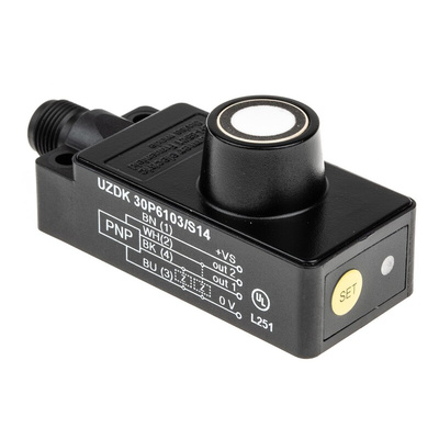 Baumer Ultrasonic Block-Style Proximity Sensor, 100 → 1000 mm Detection, PNP Output, 12 → 30 V dc, IP67