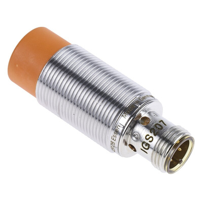 ifm electronic Inductive Barrel-Style Proximity Sensor, M18 x 1, 12 mm Detection, PNP Output, 10 → 36 V dc, IP67