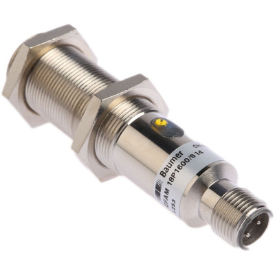 Baumer Capacitive Barrel-Style Proximity Sensor, M18 x 1, 8 mm Detection, PNP Output, 10 → 30 V dc, IP65