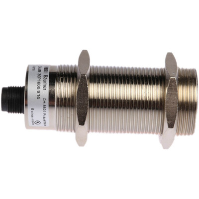Baumer Capacitive Barrel-Style Proximity Sensor, M30 x 1.5, 15 mm Detection, PNP Output, 10 → 30 V dc, IP65