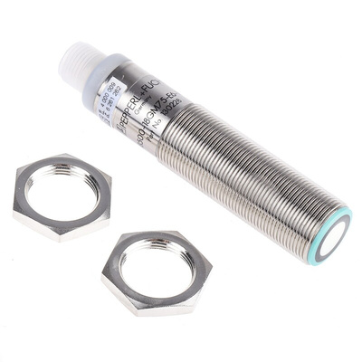 Pepperl + Fuchs Ultrasonic Barrel-Style Proximity Sensor, M18 x 1, 30 → 500 mm Detection, PNP Output, 10