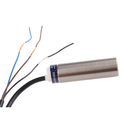 Telemecanique Sensors Inductive Barrel-Style Proximity Sensor, M18 x 1, 8 mm Detection, NPN Output, 12 → 48 V