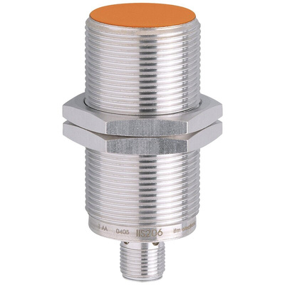 ifm electronic Inductive Barrel-Style Proximity Sensor, M30 x 1.5, 15 mm Detection, PNP Output, 10 → 36 V dc,