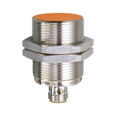 ifm electronic Inductive Barrel-Style Proximity Sensor, M30 x 1.5, 15 mm Detection, PNP Output, 10 → 36 V dc,