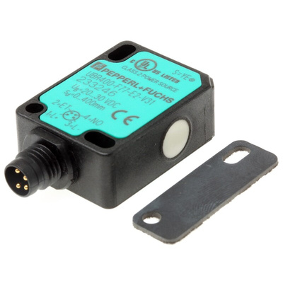 Pepperl + Fuchs Ultrasonic Block-Style Proximity Sensor, M8 x 1, 0 → 400 mm Detection, PNP Output, 20 →