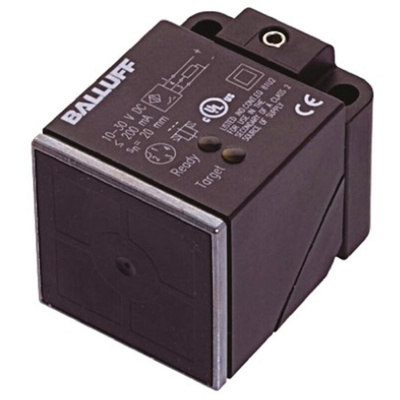 BALLUFF Inductive Block-Style Proximity Sensor, 20 mm Detection, PNP Output, 10 → 30 V dc, IP67