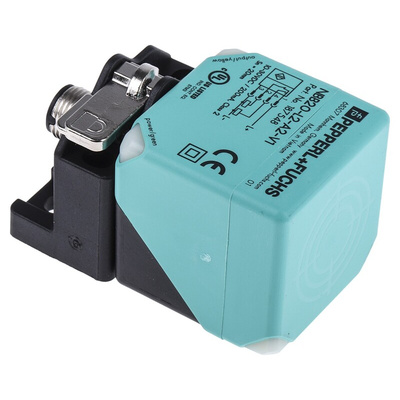 Pepperl + Fuchs Inductive Block-Style Proximity Sensor, 20 mm Detection, PNP Output, 10 → 30 V dc, IP69K