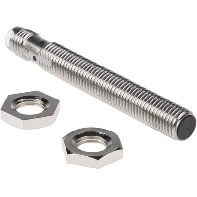 Omron Inductive Barrel-Style Proximity Sensor, M8 x 1, 2 mm Detection, PNP Output, 12 → 24 V dc, IP67