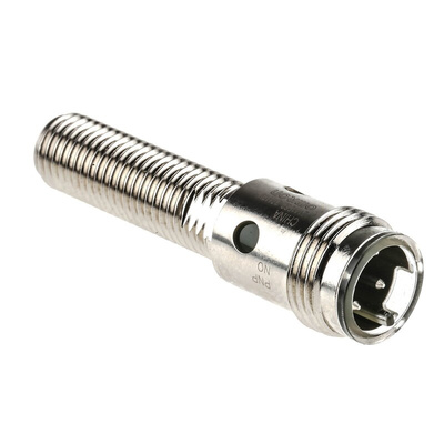 Omron Inductive Barrel-Style Proximity Sensor, M8 x 1, 2 mm Detection, PNP Output, 12 → 24 V dc, IP67