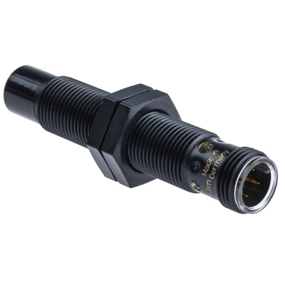 ifm electronic Inductive Barrel-Style Proximity Sensor, M12 x 1, 8 mm Detection, PNP Output, 10 → 30 V dc, IP67