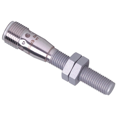 ifm electronic Inductive Barrel-Style Proximity Sensor, M8 x 1, 2 mm Detection, PNP Output, 10 → 36 V dc, IP67,