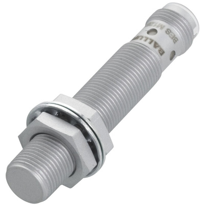 BALLUFF Inductive Barrel-Style Proximity Sensor, M12 x 1, 4 mm Detection, PNP Output, 10 → 30 V dc, IP67