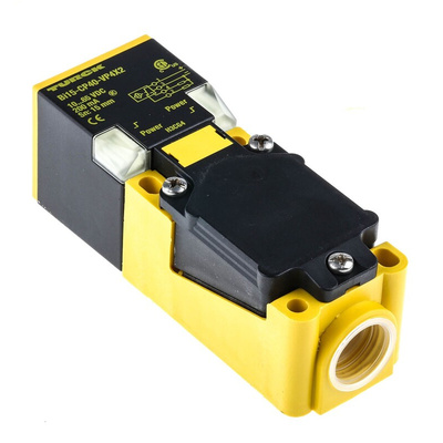 Turck BI15 Series Inductive Block-Style Proximity Sensor, 15 mm Detection, PNP Output, 10 → 65 V dc, IP67