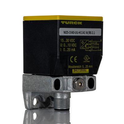 Turck Inductive Block-Style Proximity Sensor, 25 mm Detection, Analogue Output, 15 → 30 V dc, IP67