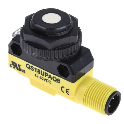 Banner Ultrasonic Block-Style Proximity Sensor, M18 x 1, 50 → 500 mm Detection, PNP Output, 12 → 30 V dc,