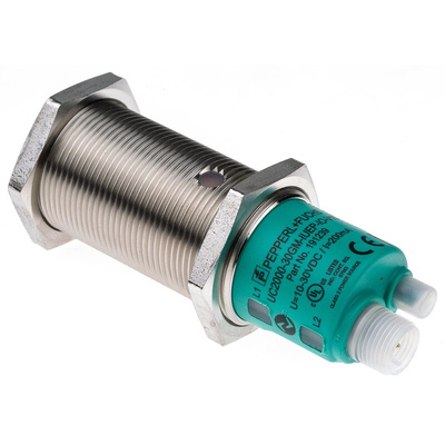 Pepperl + Fuchs Ultrasonic Barrel-Style Proximity Sensor, M30 x 1.5, 90 → 2000 mm Detection, Analogue, Push-Pull