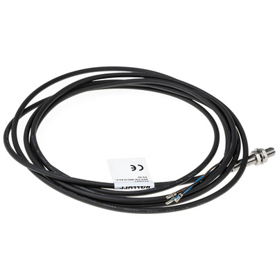 BALLUFF Inductive Barrel-Style Proximity Sensor, M5 x 0.5, 1.5 mm Detection, PNP Output, 10 → 30 V dc, IP67