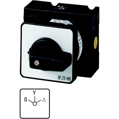 Eaton, 3P 3 Position 60° Star Delta Cam Switch, 690V (Volts), 32A, Short Thumb Grip Actuator