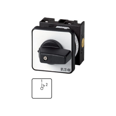 Eaton, 1P 2 Position 45° Changeover Cam Switch, 690V (Volts), 20A, Short Thumb Grip Actuator