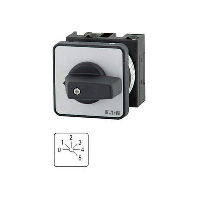 Eaton, 1P 6 Position 45° Multi Step Cam Switch, 690V (Volts), 20A, Toggle Actuator