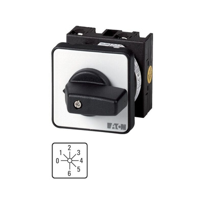 Eaton, 1P 6 Position 45° Multi Step Cam Switch, 690V (Volts), 20A, Toggle Actuator