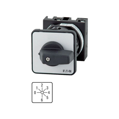 Eaton, 1P 7 Position 45° Multi Step Cam Switch, 690V (Volts), 20A, Toggle Actuator