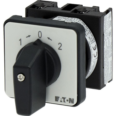 Eaton, 1P 3 Position 45° Changeover Cam Switch, 690V (Volts), 20A, Short Thumb Grip Actuator