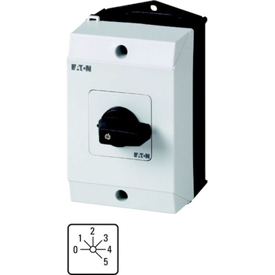 Eaton, 1P 6 Position 45° Multi Step Cam Switch, 690V (Volts), 20A, Toggle Actuator