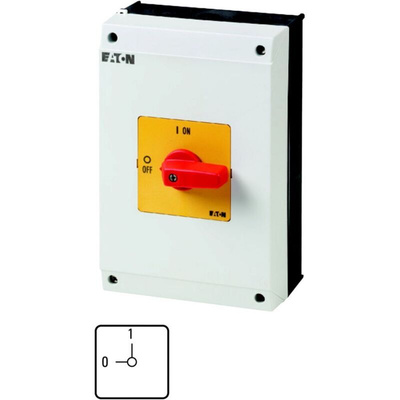 Eaton, 2P 2 Position 90° On-Off Cam Switch, 690V (Volts), 63A, Short Thumb Grip Actuator