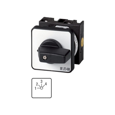 Eaton, 1P 4 Position 45° Multi Step Cam Switch, 690V (Volts), 20A, Toggle Actuator