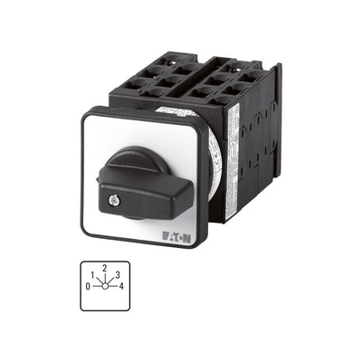 Eaton, 3P 5 Position 45° Multi Step Cam Switch, 690V (Volts), 20A, Short Thumb Grip Actuator