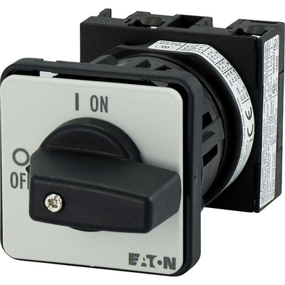 Eaton, 1P 2 Position 90° On-Off Cam Switch, 690V (Volts), 20A, Short Thumb Grip Actuator