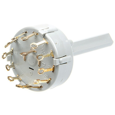 Lorlin, 12 Position SPST Rotary Switch, 150 mA @ 250 V ac, Solder Tab