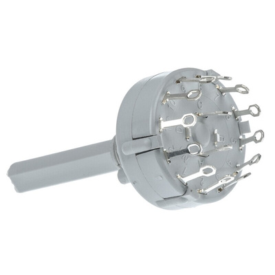 Lorlin, 6 Position DPST Rotary Switch, 150 mA@ 250 V ac, Solder Tab