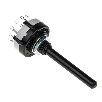 Lorlin, 6 Position DPST Rotary Switch, 150 mA@ 250 V ac, Solder Tab