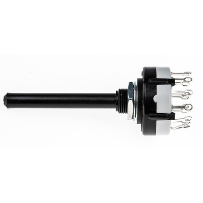 Lorlin, 3 Position 4PST Rotary Switch, 150 mA@ 250 V ac, Solder Tab