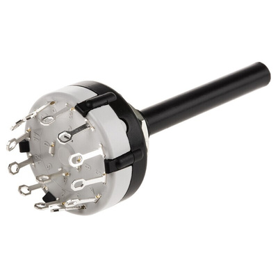 Lorlin, 12 Position SPST Rotary Switch, 150 mA @ 250 V ac, Solder Tab