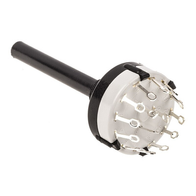 Lorlin, 4 Position 3PST Rotary Switch, 150 mA@ 250 V ac, Solder Tab