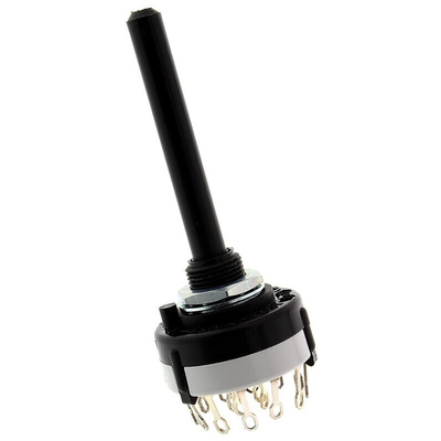 Lorlin, 3 Position 4PST Rotary Switch, 150 mA@ 250 V ac, Solder Tab