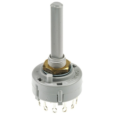 Lorlin, 4 Position 3PST Rotary Switch, 150 mA@ 250 V ac, Solder Tab